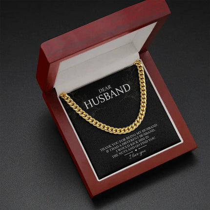 Dear Husband - Thank You For Being My Husband - Cuban Link Chain SO101T - Charming Present