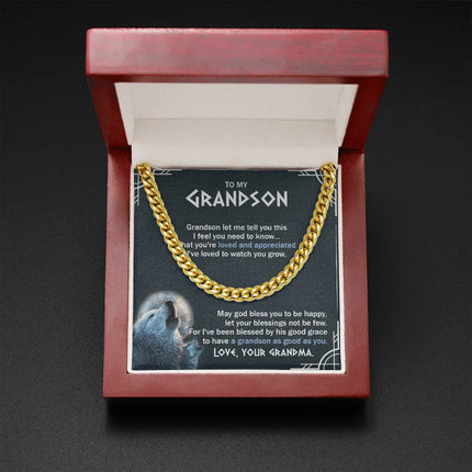 To My Grandson - You Are Loved And Appreciated - Cuban Link Chain SO123T - Charming Present