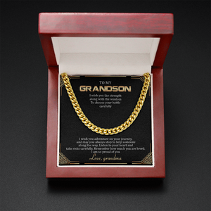 To My Grandson - Remember How Much You Are Loved - Cuban Link Chain SO136T