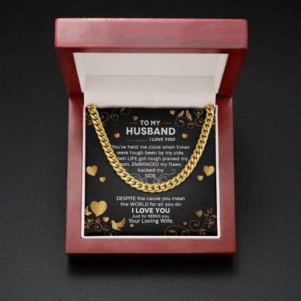 To My Husband - I Love You - Cuban Link Chain KT26 - Charming Present