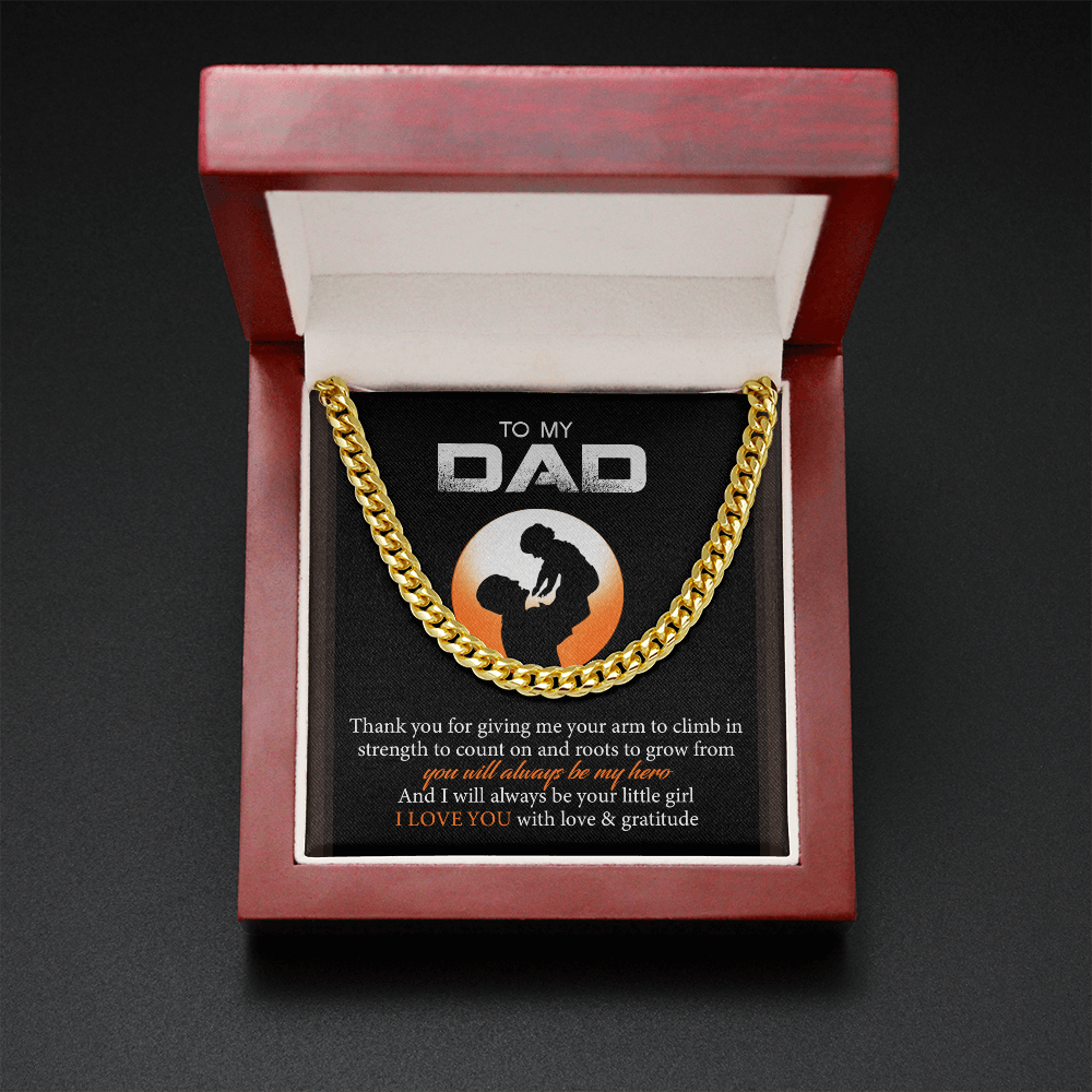 To My Dad - I Love You With Love And Gratitude - Cuban Link Chain SO128T