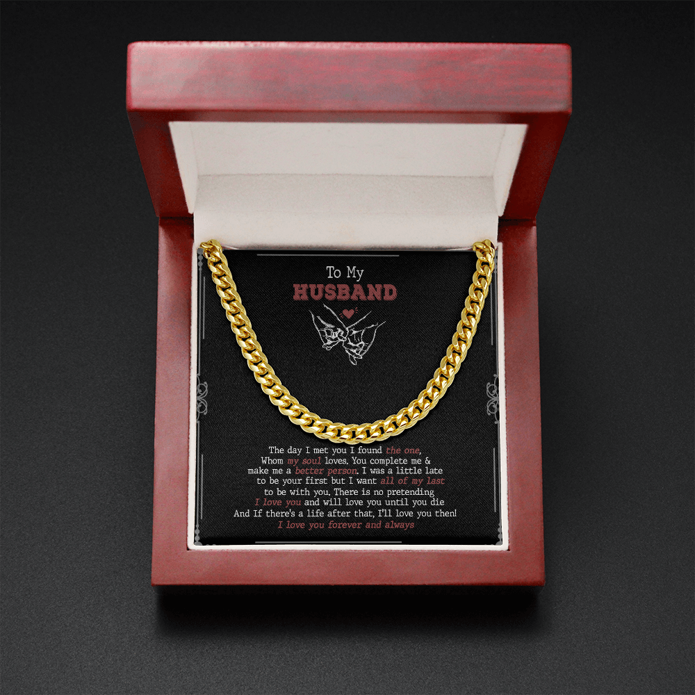 To My Husband - You Complete Me & I Love You - Cuban Link Chain SO92V