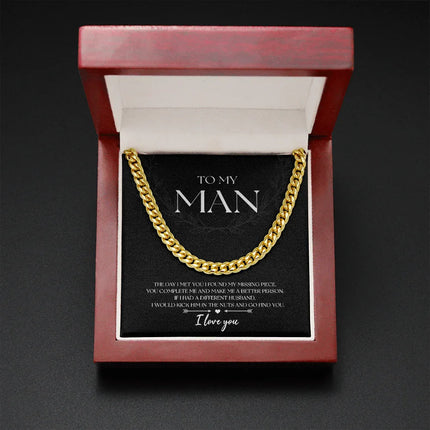 To My Man - Found My Missing Piece - Cuban Link Chain SO102V - Charming Present