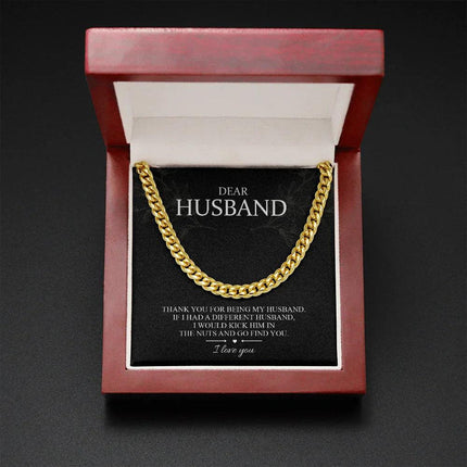Dear Husband - Thank You For Being My Husband - Cuban Link Chain SO101T - Charming Present