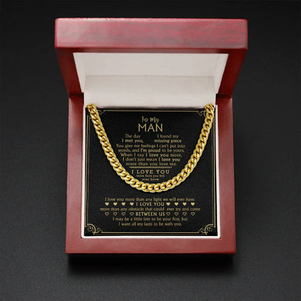 To My Man - My Missing Piece - Cuban Link Chain KT10 - Charming Present