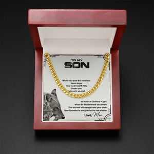 To My Son - This Old Wolf Will Always Have Your Back - Cuban Link ChainSO86T