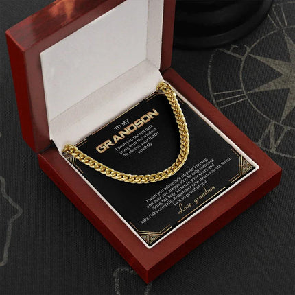 To My Grandson - Remember How Much You Are Loved - Cuban Link Chain SO136T - Charming Present