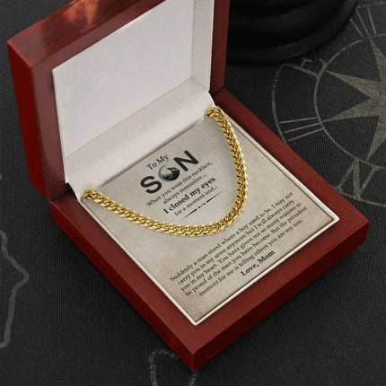 To My Son - I Will Always Carry You In My Heart - Cuban Link Chain SO15V - Charming Present