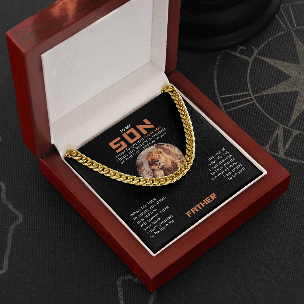 To My Son - I Am Proud To Be Your Father - Cuban Link Chain SO117T