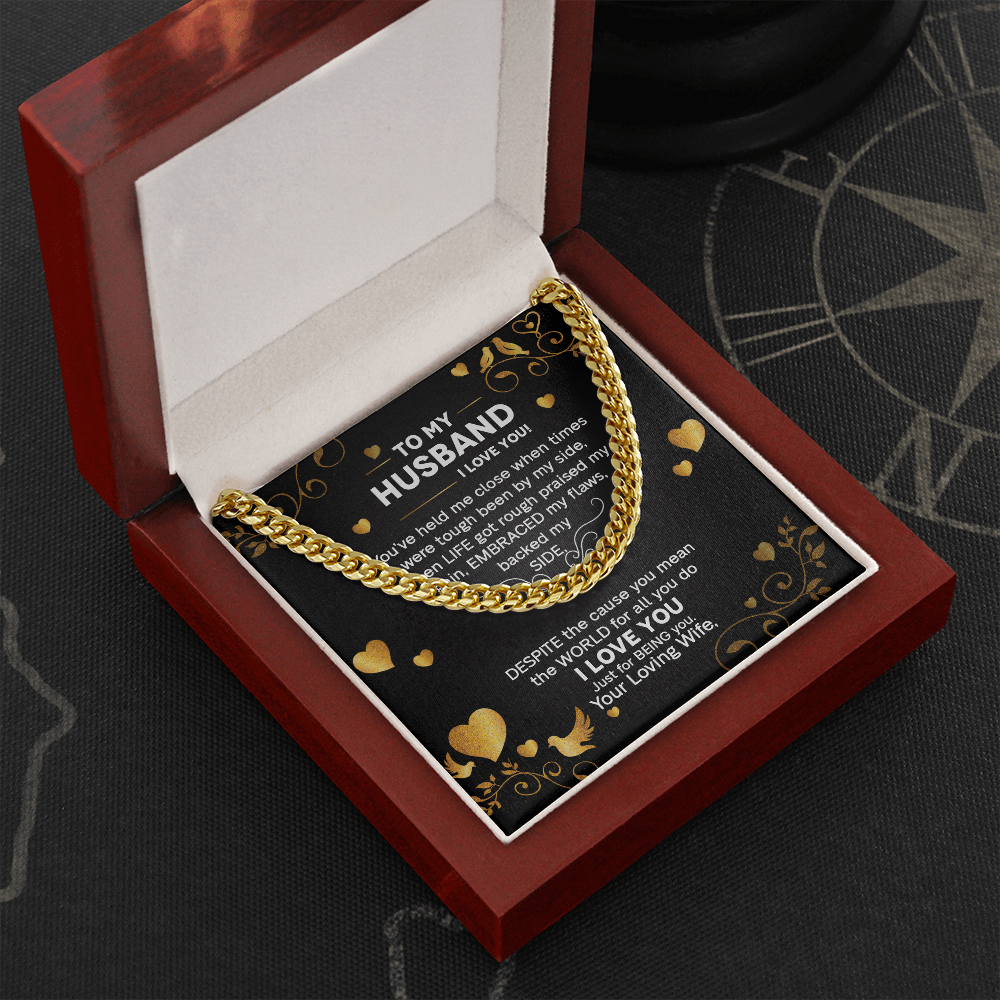 To My Husband - I Love You - Cuban Link Chain KT26