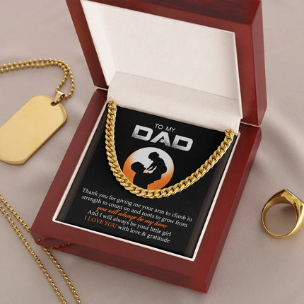 To My Dad - I Love You With Love And Gratitude - Cuban Link Chain SO128T - Charming Present
