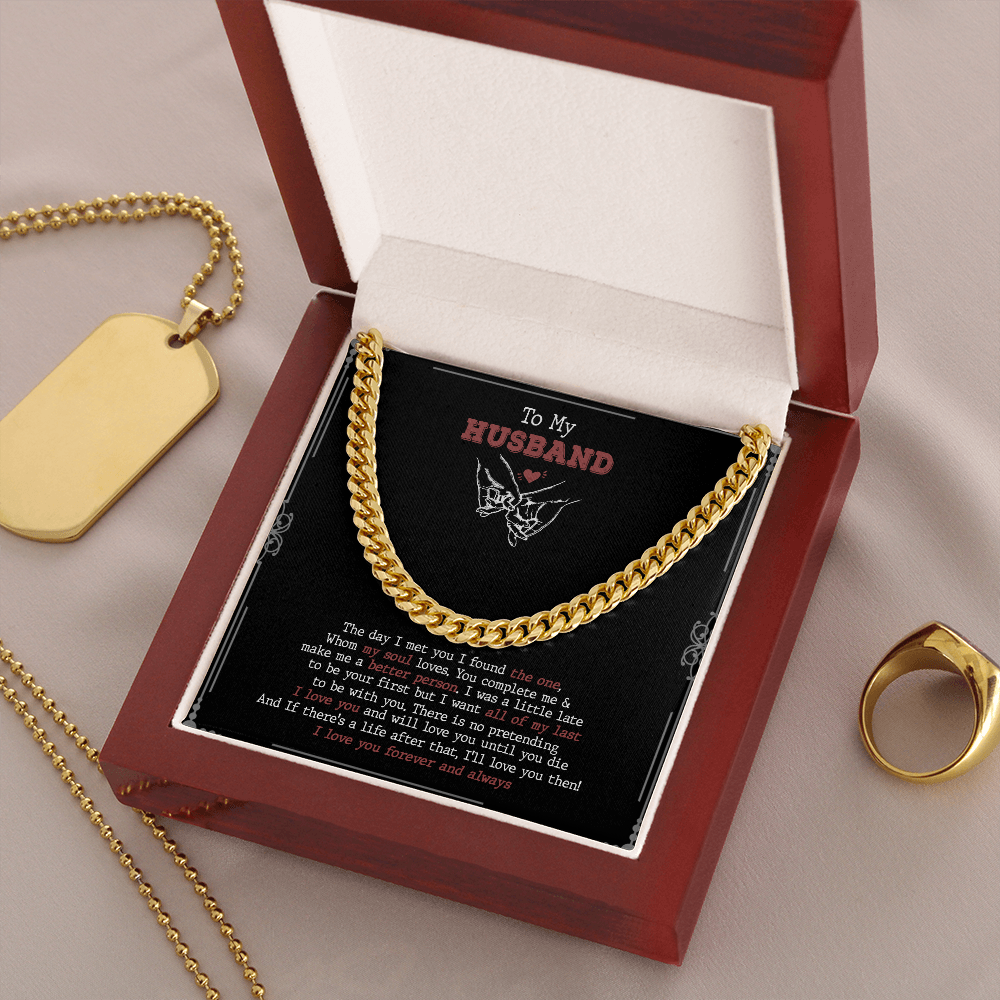 To My Husband - You Complete Me & I Love You - Cuban Link Chain SO92V