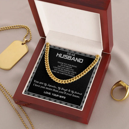 Dear Husband - Thank You For Being My Husband - Cuban Link Chain SO103T - Charming Present