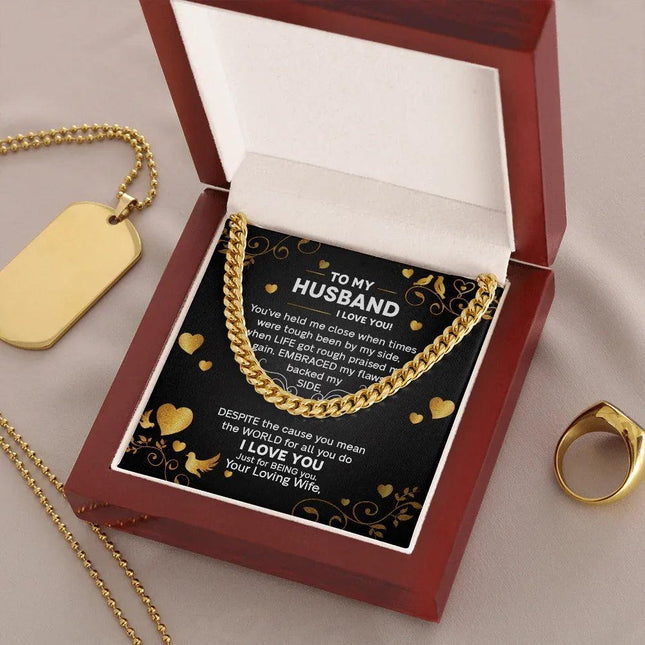 To My Husband - I Love You - Cuban Link Chain KT26 - Charming Present