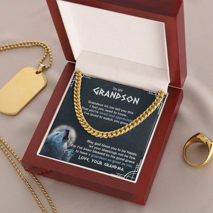 To My Grandson - You Are Loved And Appreciated - Cuban Link Chain SO123T - Charming Present