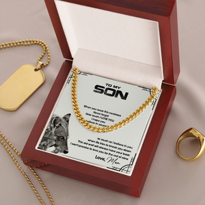 To My Son - This Old Wolf Will Always Have Your Back - Cuban Link ChainSO86T