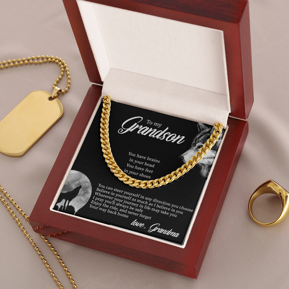 To My Grandson - Believe In Yourself As Much As I Believe In You - Cuban Link Chain SO132T