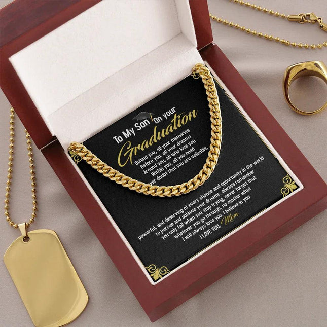 To My Son - Congratulations On Your Graduation - Cuban Link Chain SO97T - Charming Present