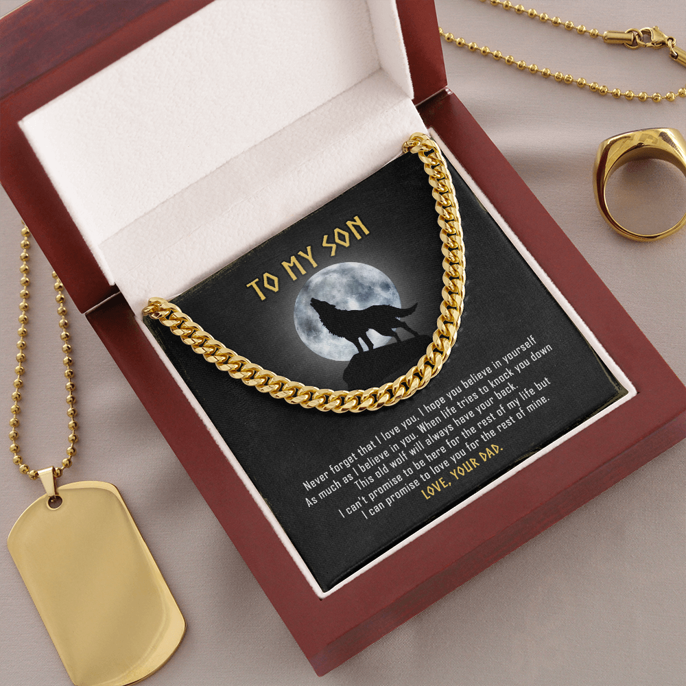 To My Son - Never Forget That I Love You - Cuban Link Chain SO118V