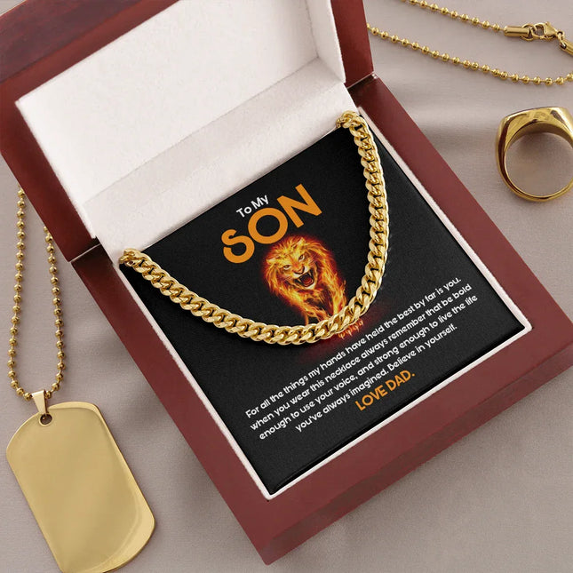 To My Son - Believe In Yourself As Much As I Believe In You - Cuban Link Chain SO85T - Charming Present