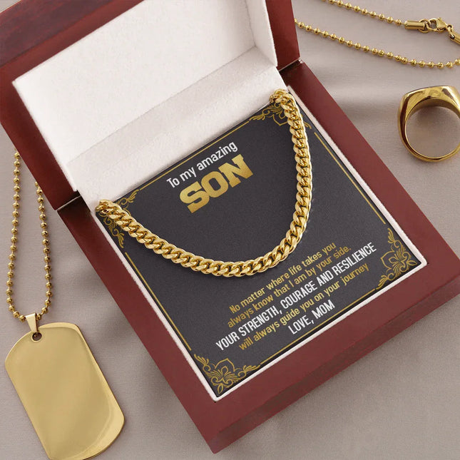To My Amazing Son - Always Know That I Am By Your Side - Cuban Link Chain SO74T - Charming Present