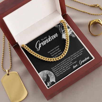 To My Grandson - Believe In Yourself As Much As I Believe In You - Cuban Link Chain SO132T - Charming Present