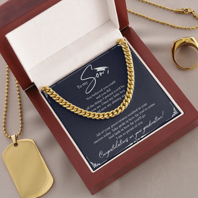 To My Son - Congratulations On Your Graduation - Cuban Link Chain SO96T - Charming Present