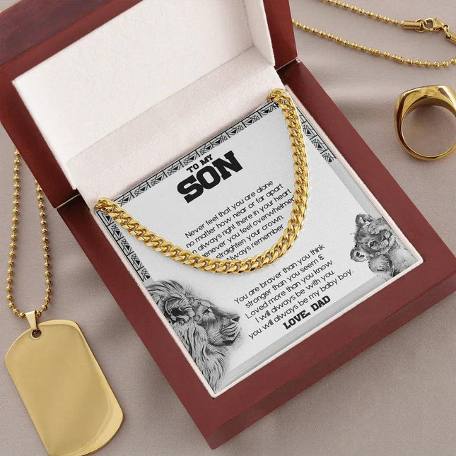 To My Son - I Will Always Be With You - Cuban Link Chain SO87T - Charming Present