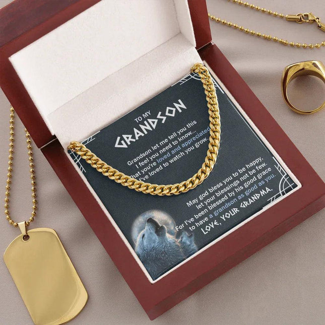 To My Grandson - You Are Loved And Appreciated - Cuban Link Chain SO123T - Charming Present