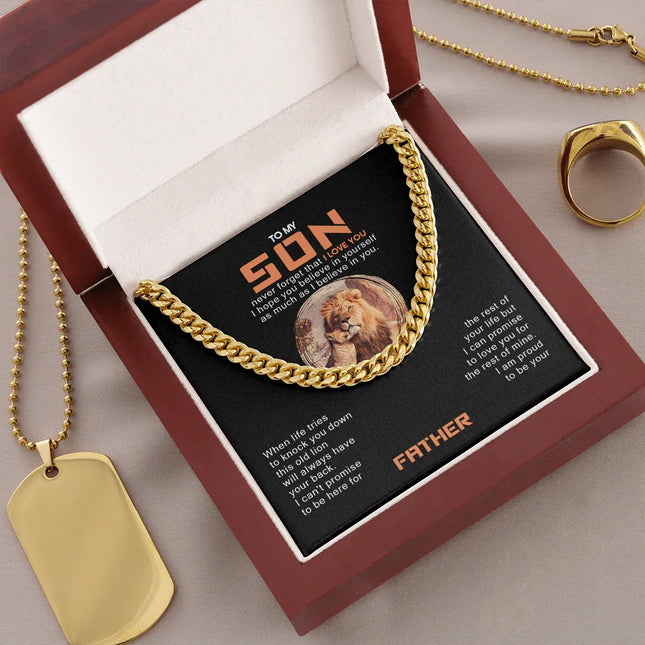 To My Son - I Am Proud To Be Your Father - Cuban Link Chain SO117T - Charming Present