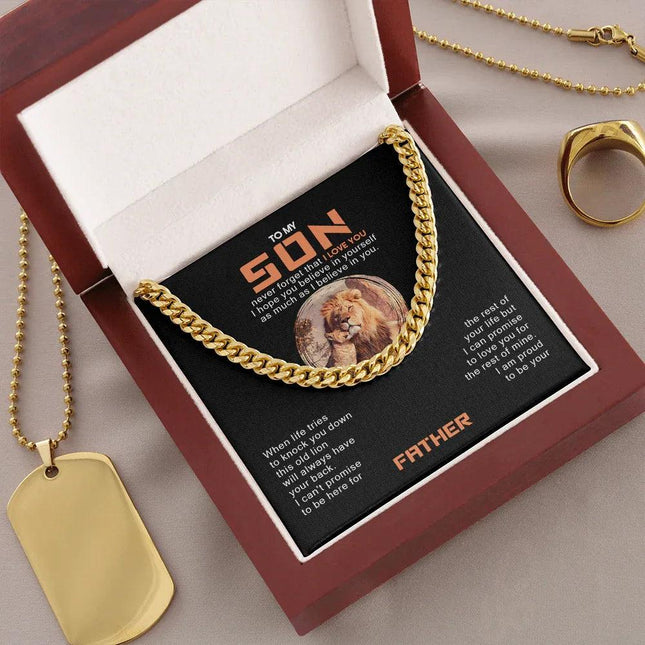 To My Son - I Am Proud To Be Your Father - Cuban Link Chain SO117T - Charming Present