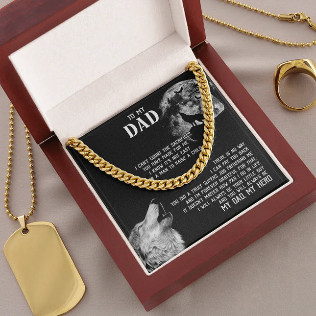 To My Dad I - Will Always Your Little Boy - Cuban Link Chain SO129V - Charming Present