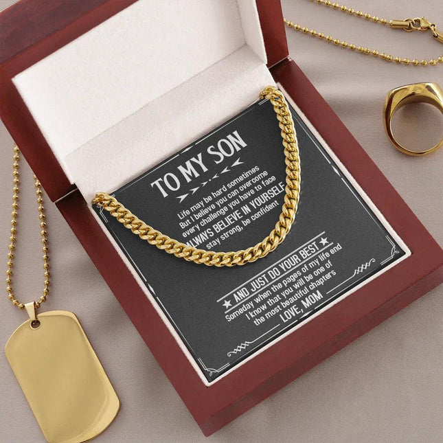 To My Son - Just Do Your Best - Cuban Link Chain SO03T - Charming Present