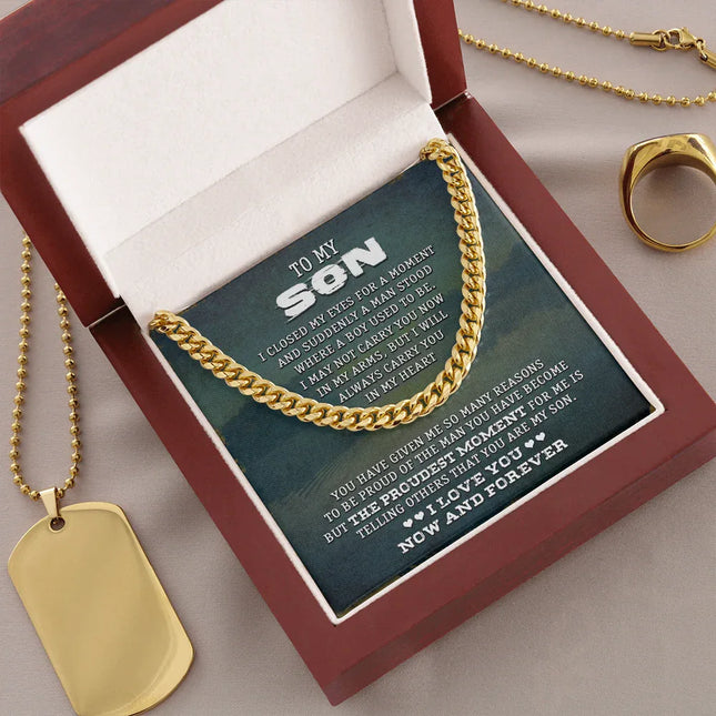 To My Son - I Love You Now & Forever - Cuban Link Chain SO75V - Charming Present