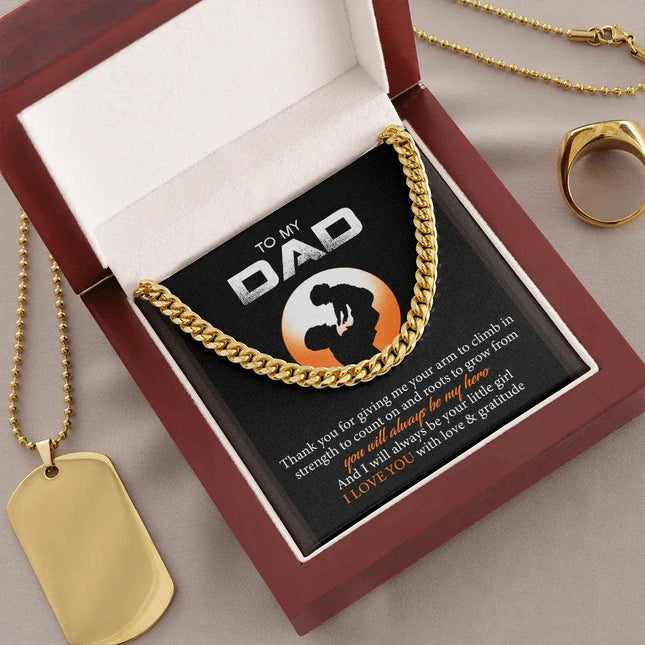 To My Dad - I Love You With Love And Gratitude - Cuban Link Chain SO128T - Charming Present