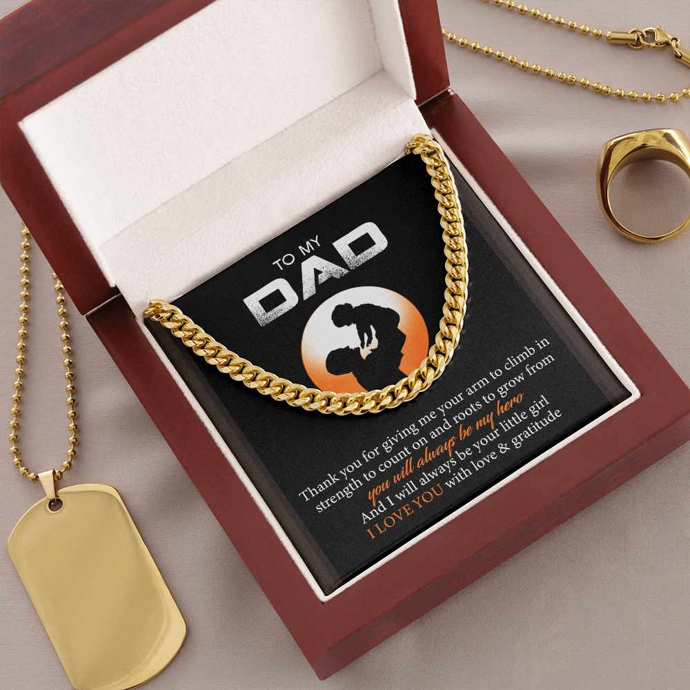 To My Dad - I Love You With Love And Gratitude - Cuban Link Chain SO128T