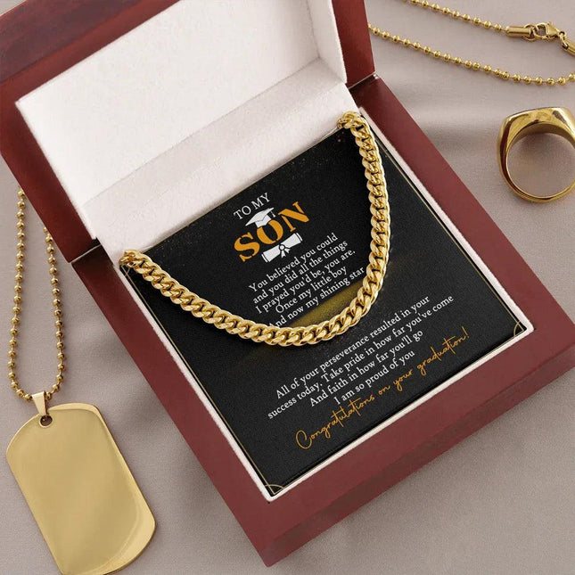 To My Son - Congratulations On Your Graduation - Cuban Link Chain SO95V - Charming Present