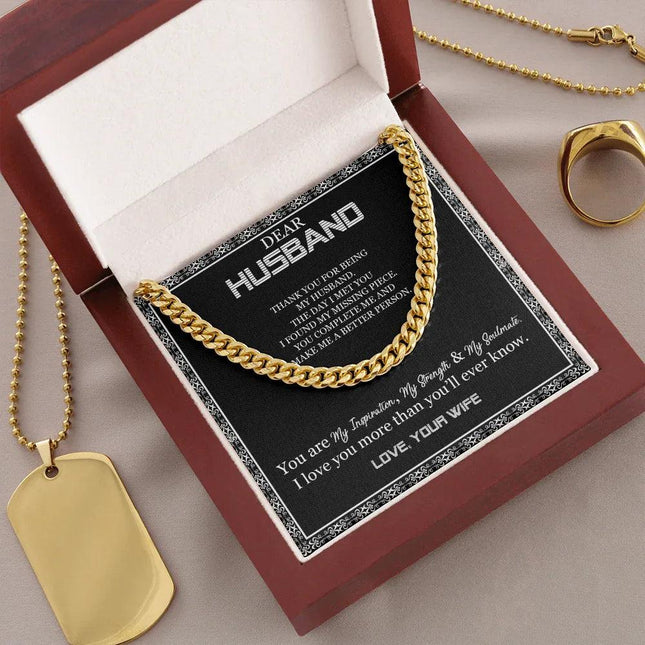 Dear Husband - Thank You For Being My Husband - Cuban Link Chain SO103T - Charming Present