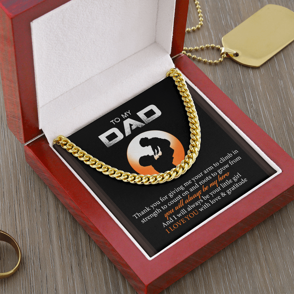 To My Dad - I Love You With Love And Gratitude - Cuban Link Chain SO128T