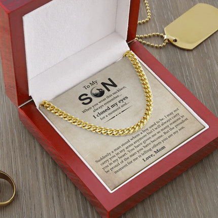 To My Son - I Will Always Carry You In My Heart - Cuban Link Chain SO15V - Charming Present