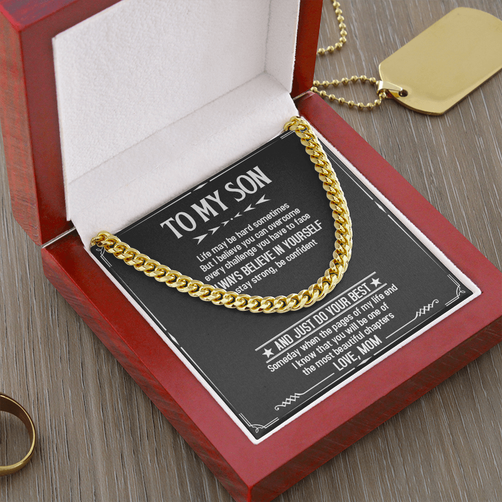 To My Son - Just Do Your Best - Cuban Link Chain SO03T