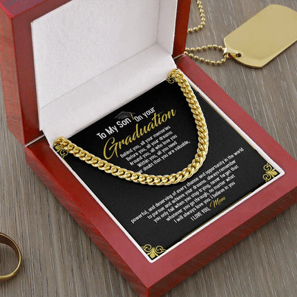 To My Son - Congratulations On Your Graduation - Cuban Link Chain SO97T - Charming Present