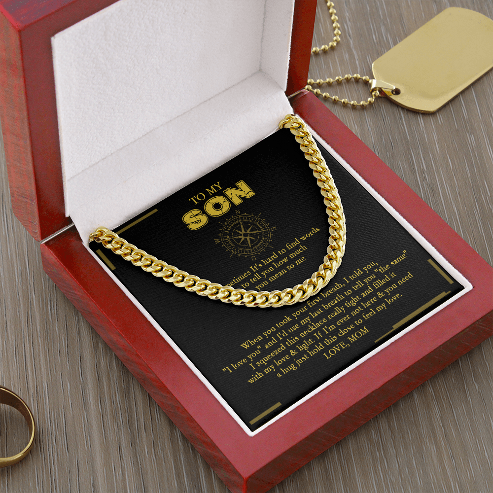 To My Son - Loved More Than You Know - Cuban Link Chain SO108V