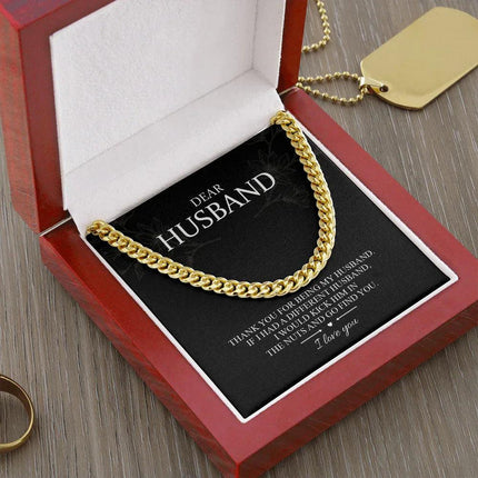 Dear Husband - Thank You For Being My Husband - Cuban Link Chain SO101T - Charming Present
