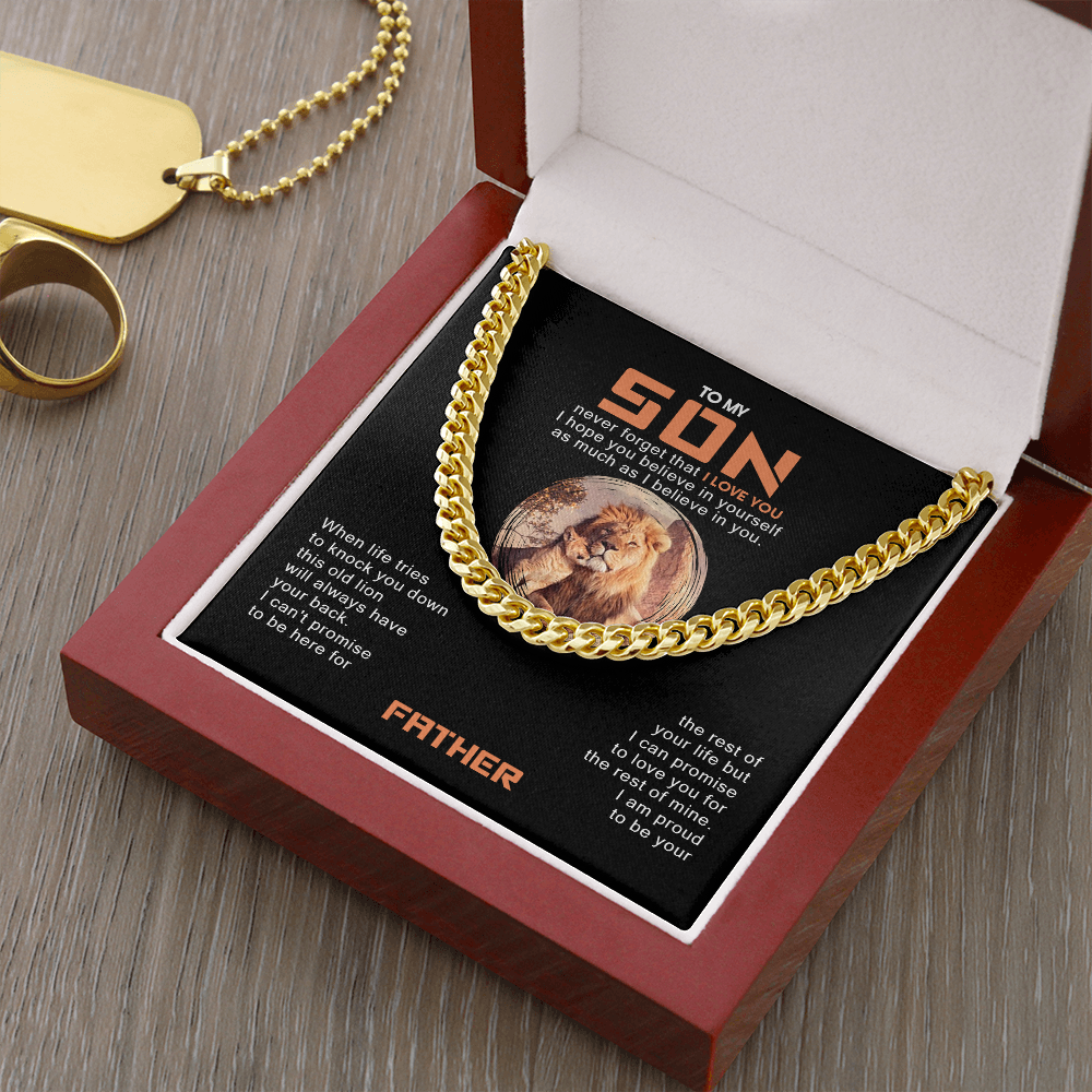 To My Son - I Am Proud To Be Your Father - Cuban Link Chain SO117T