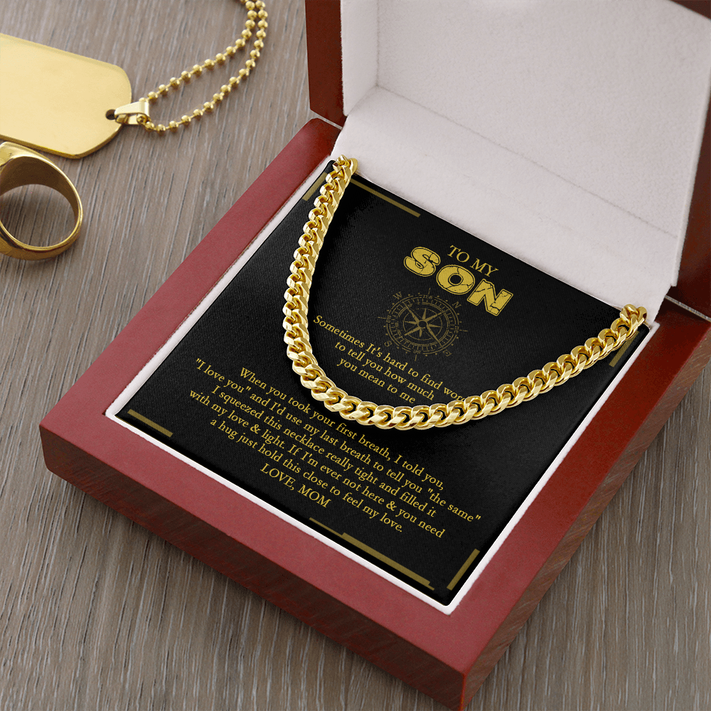 To My Son - Loved More Than You Know - Cuban Link Chain SO108V