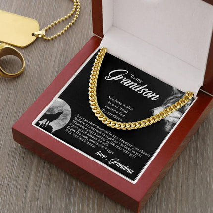 To My Grandson - Believe In Yourself As Much As I Believe In You - Cuban Link Chain SO132T - Charming Present