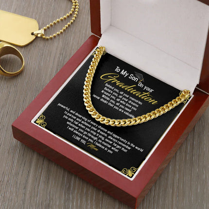 To My Son - Congratulations On Your Graduation - Cuban Link Chain SO97T - Charming Present