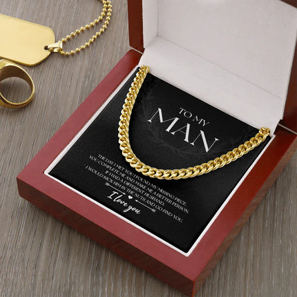 To My Man - Found My Missing Piece - Cuban Link Chain SO102V - Charming Present