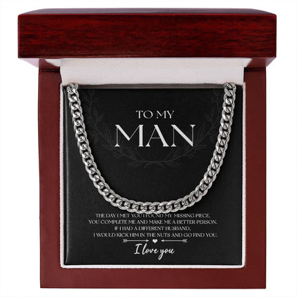 To My Man - Found My Missing Piece - Cuban Link Chain SO102V - Charming Present